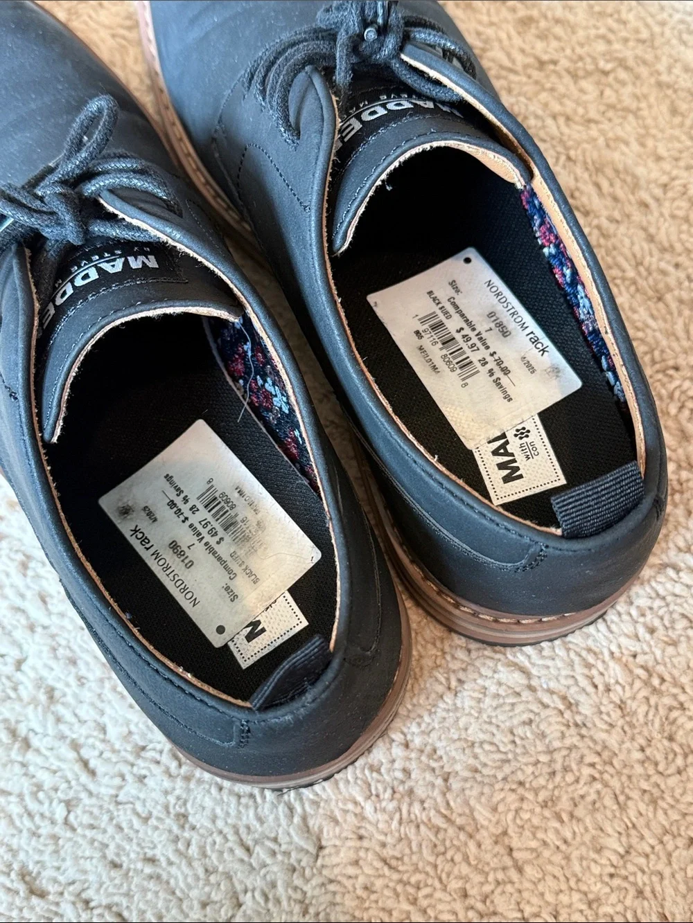 Steve Madden  Men’s Black Suede  Oxfords size 7